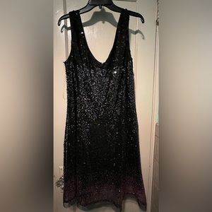 Ombré Black and Purple sequin dress